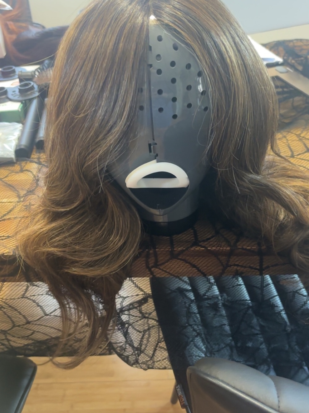 Raquel welch statement style wig in shaded hazelnut. Worn one time